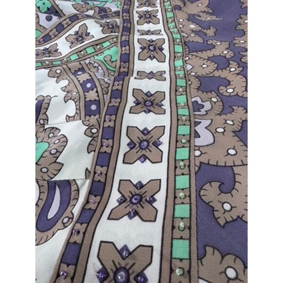 "LANE BRYANT" Stunning Beaded Criss Cross Belted SZ 14/16 Flare Sleeves Gypsy - Picture 10 of 12